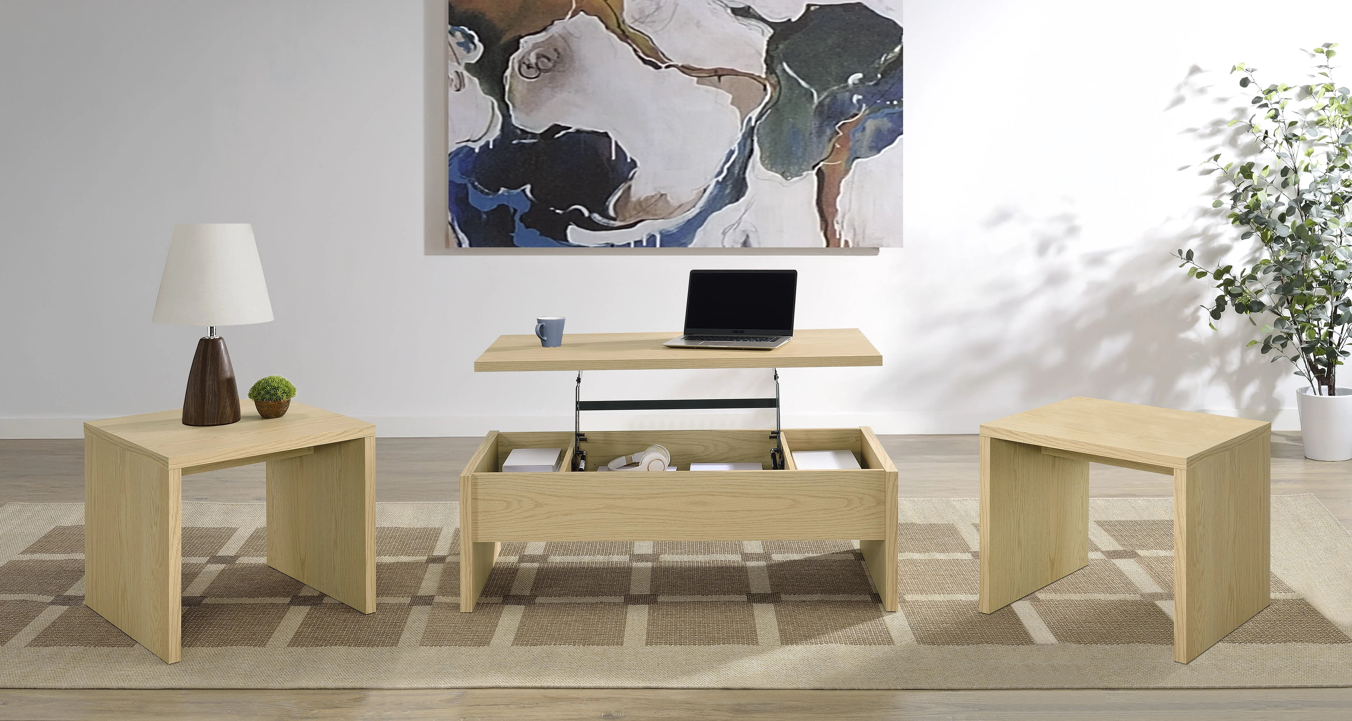 Canoga Lift Top Cocktail Coffee Table Set - Image 6