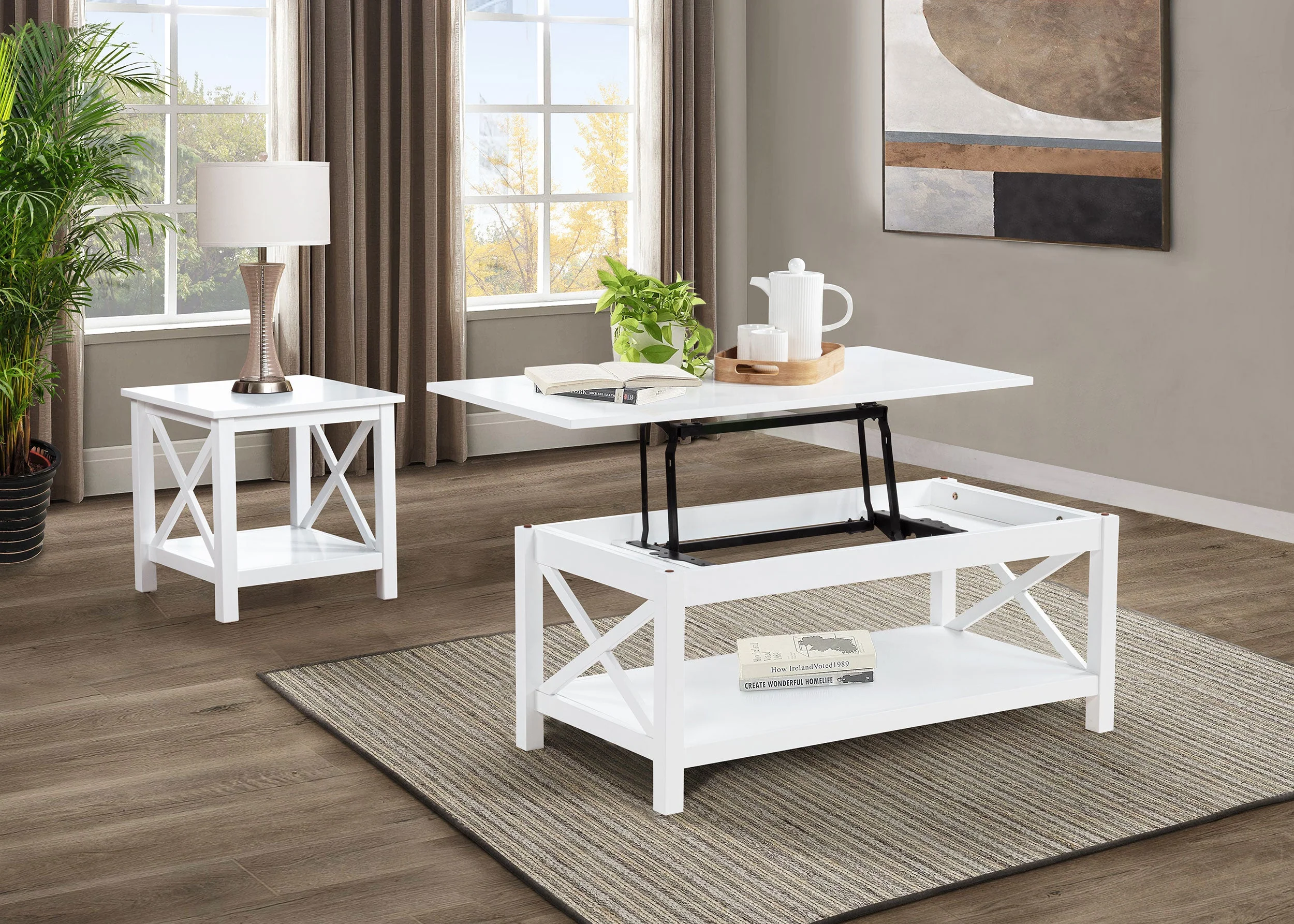 Skyview Rectangular Lift Top Coffee Table Set - Image 3