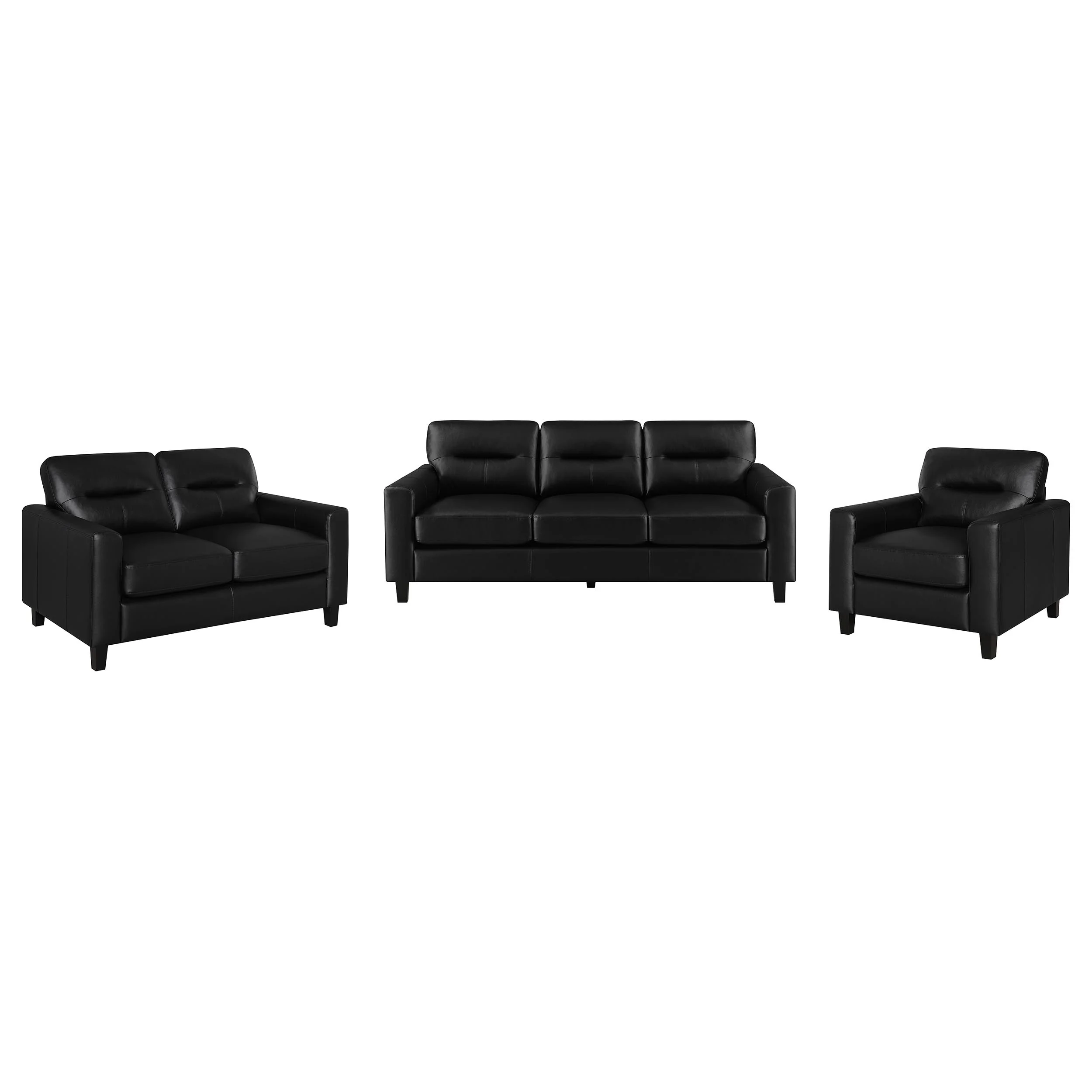 Scotland Faux Leather Upholstered Sofa Set - Image 10