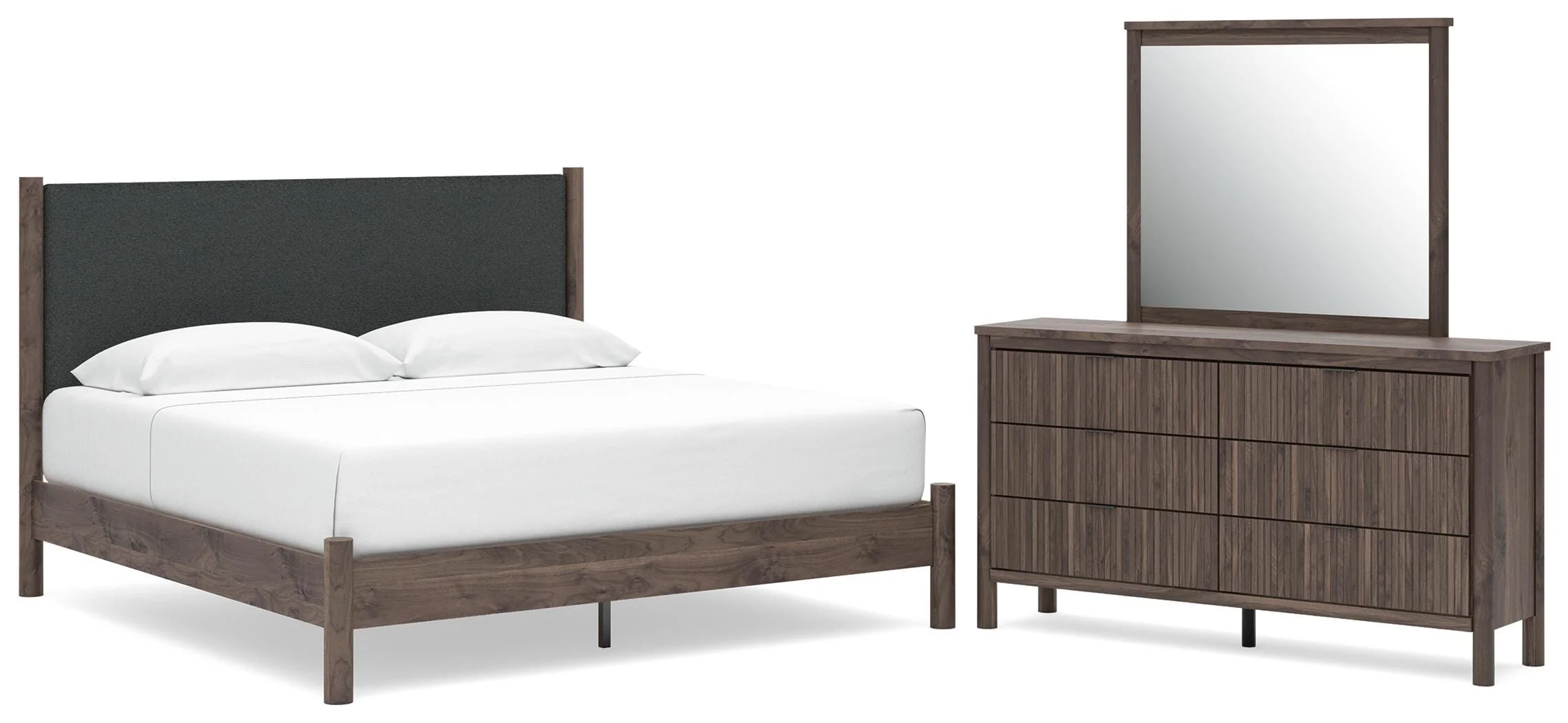 Pamytta Upholstered Panel Platform Bed Bedroom Set - Image 5