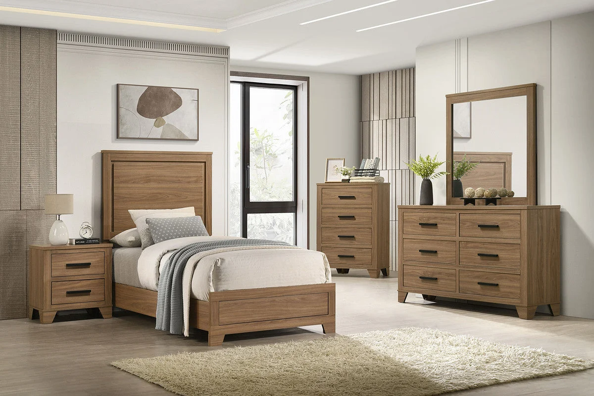 Panelli Walnut 4 Pc. Twin Bedroom Set - Image 2