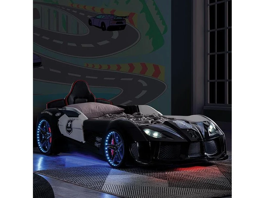 Patrolene Black/White Car Bed / Twin - Image 2