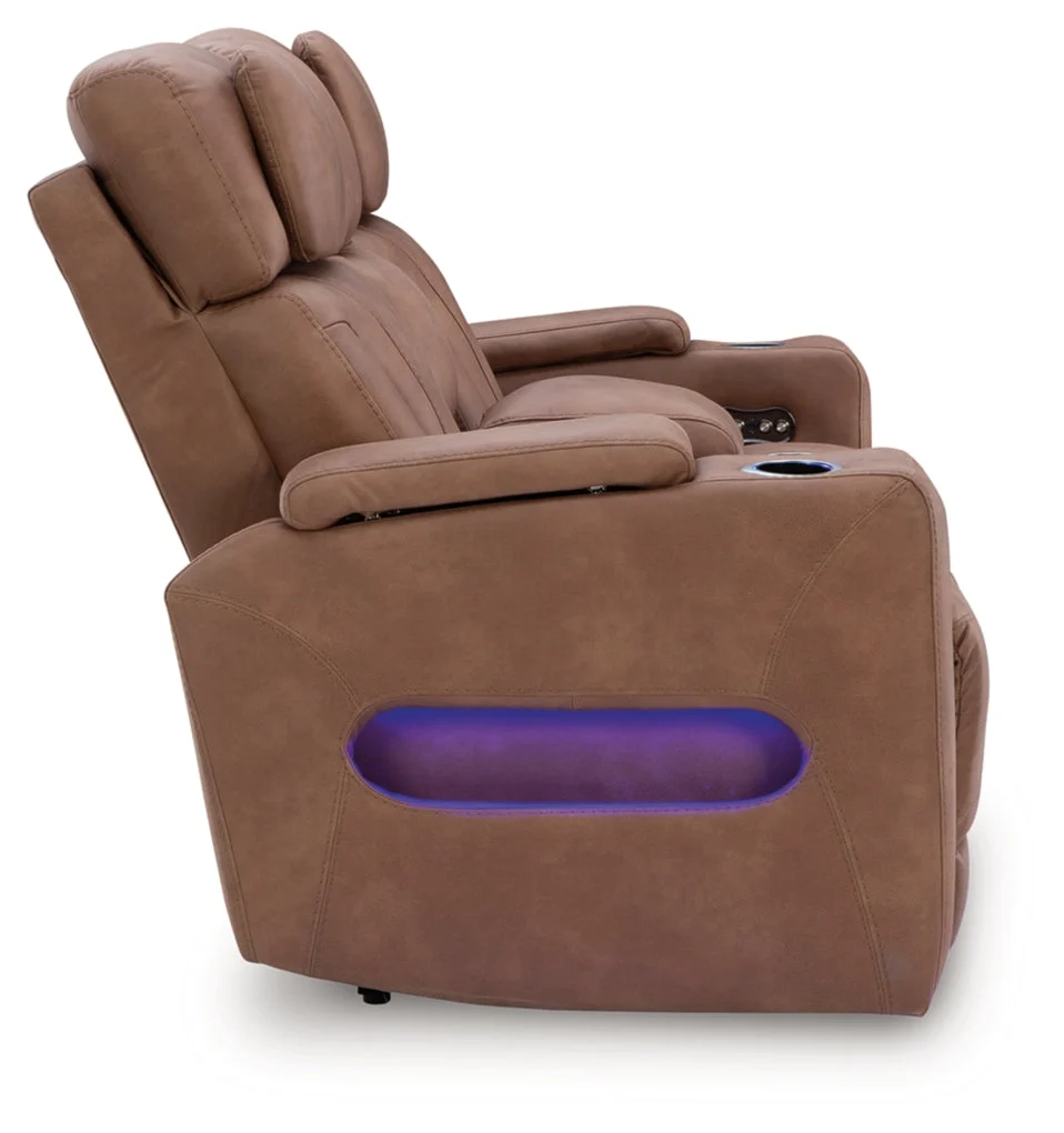 Point Clear Power Reclining Loveseat/Console/Adjustable Headrest - Image 5