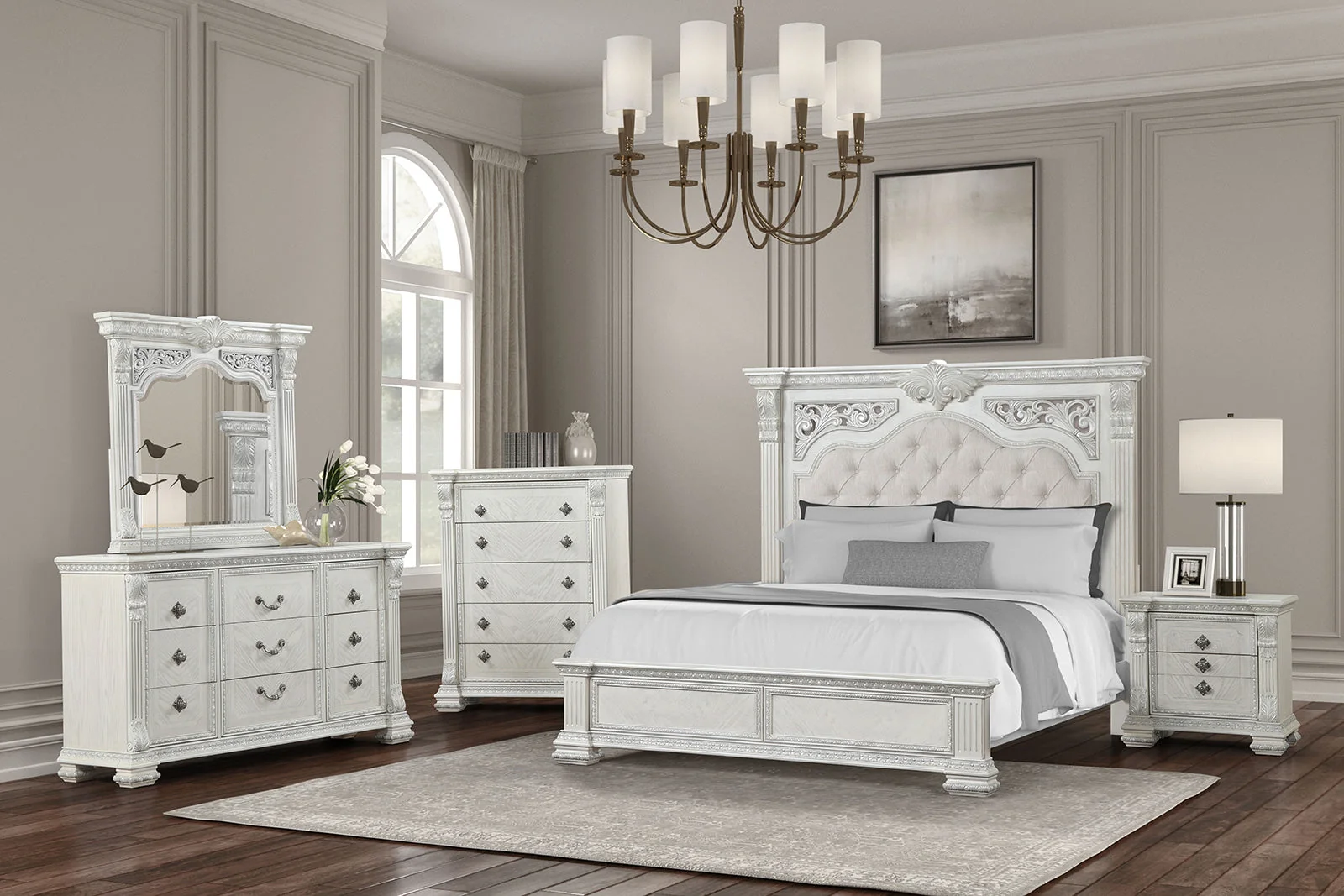 Promenade Wire Brushed White Queen Bed - Image 7