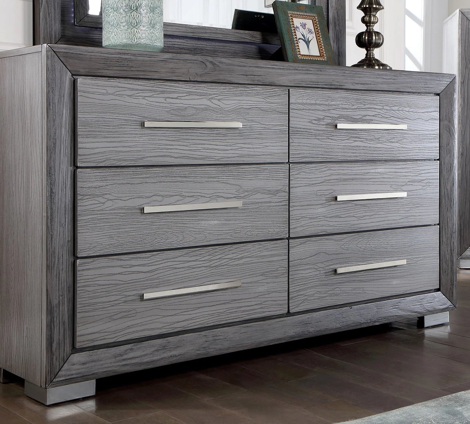 Raiden Gray 5 Pc. Queen Bedroom Set w/ 2NS - Image 6
