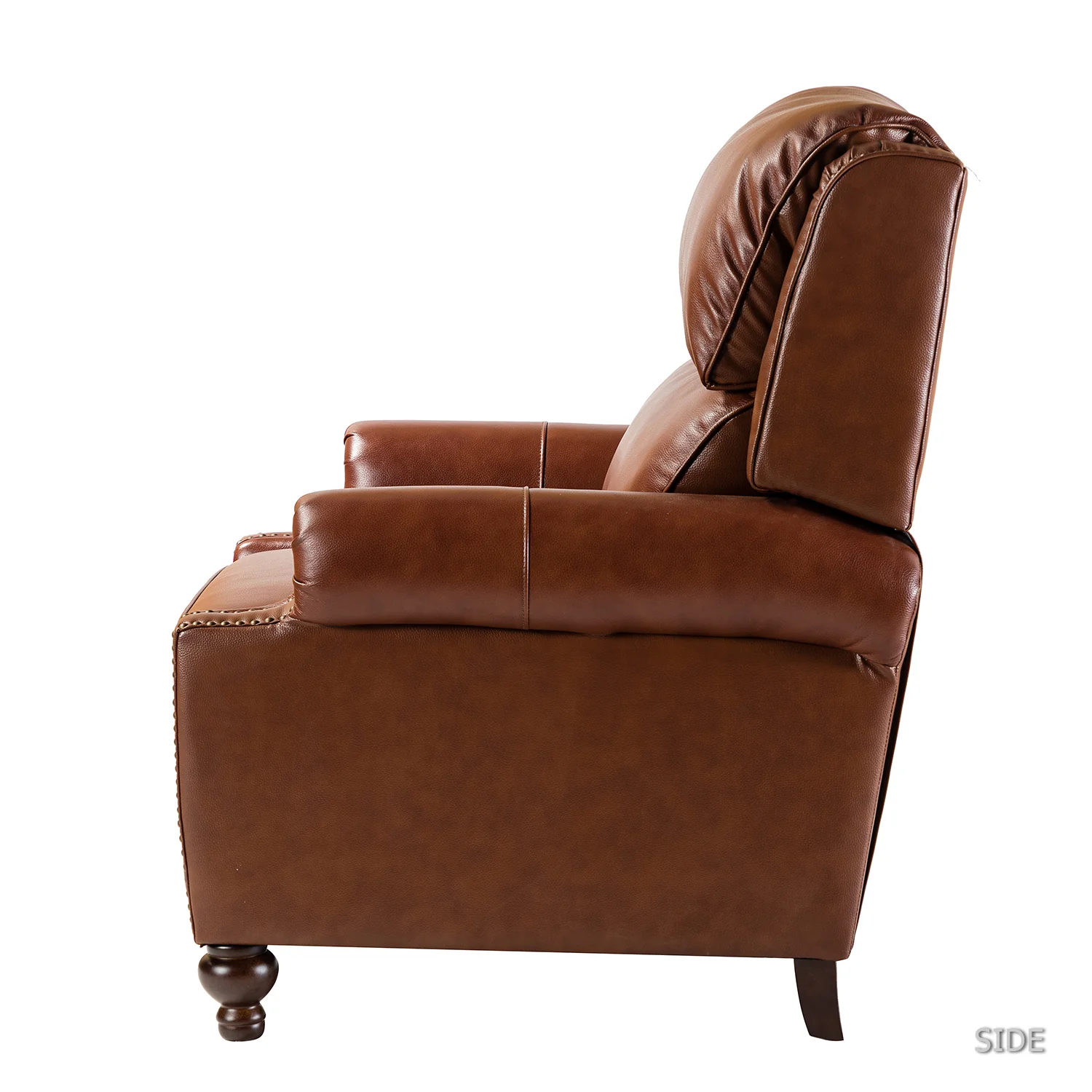 Franco Genuine Leather Recliner in Brown - Image 3