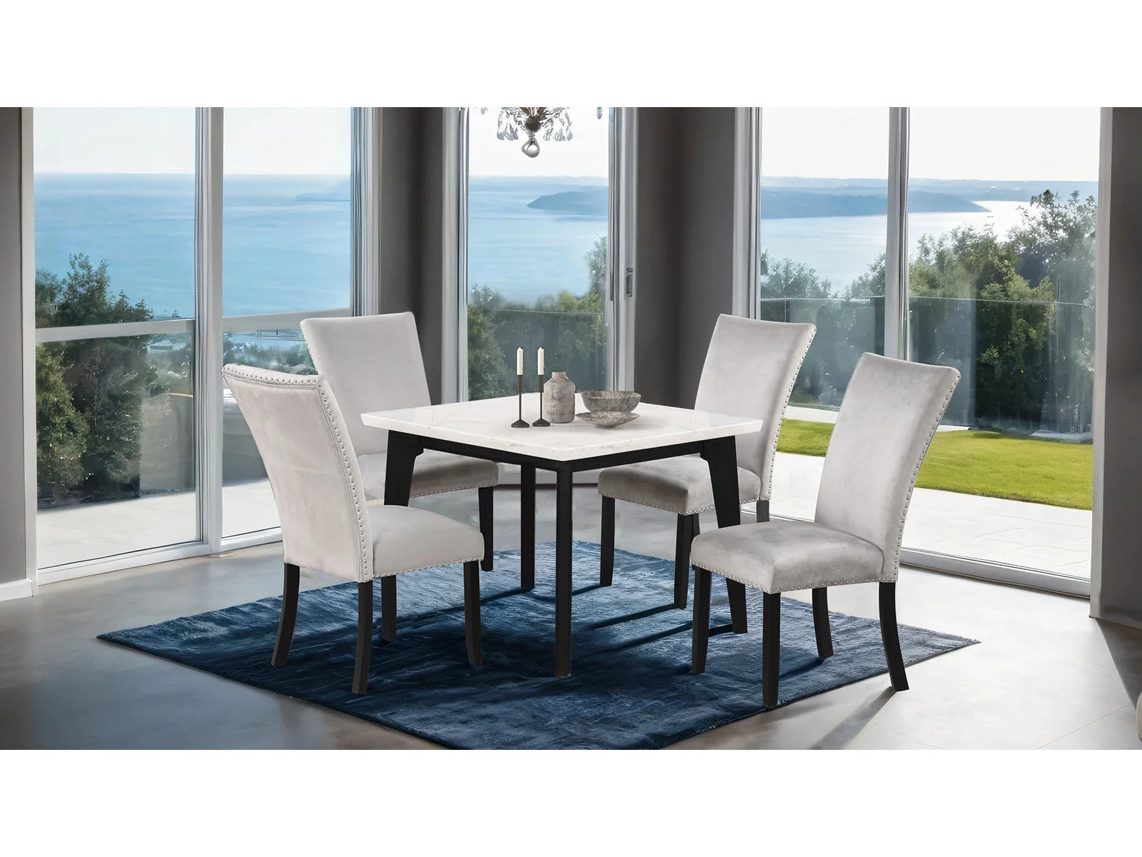 Sabro Black/White Square Dining Table