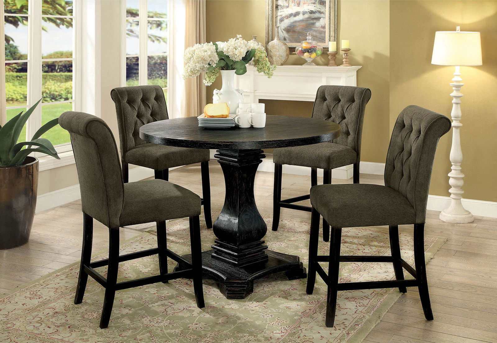 Sania Antique Black & Gray Counter Ht. Chair (Set of 2) - Image 2