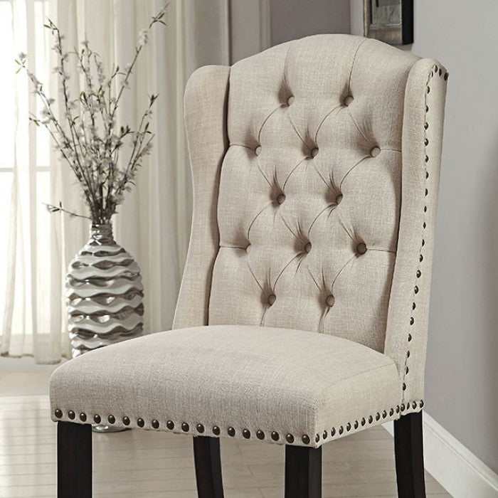 Sania III Black & Beige 6pc Dining Room Set w/ Bench - Image 2