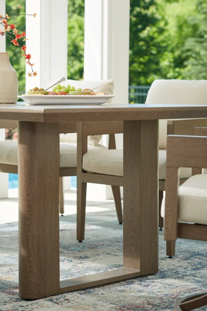Serene Bay RECT Dining Table with Umbrella Option - Image 6