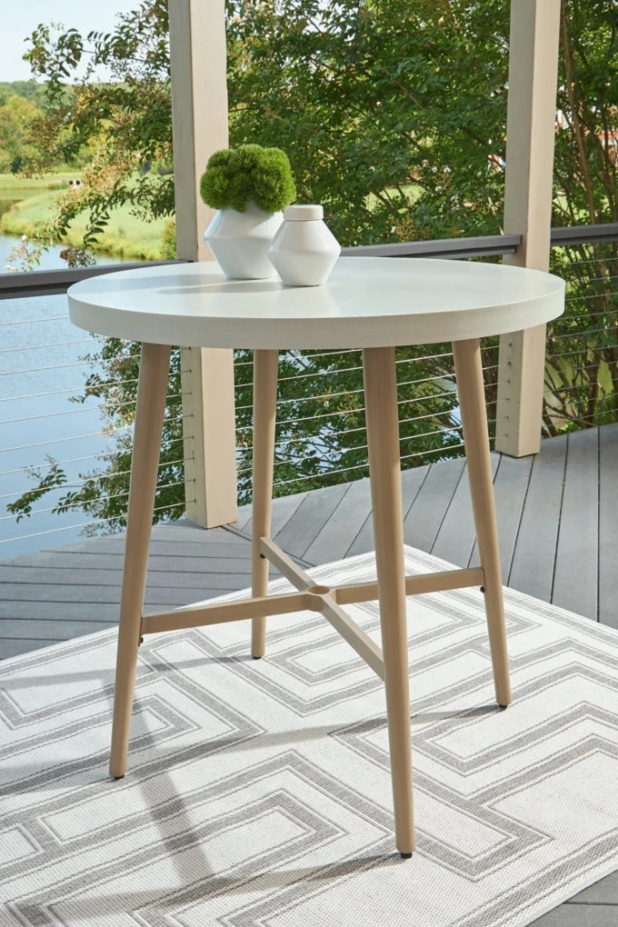 Seton Creek Round Bar Table with Umbrella Option - Image 2