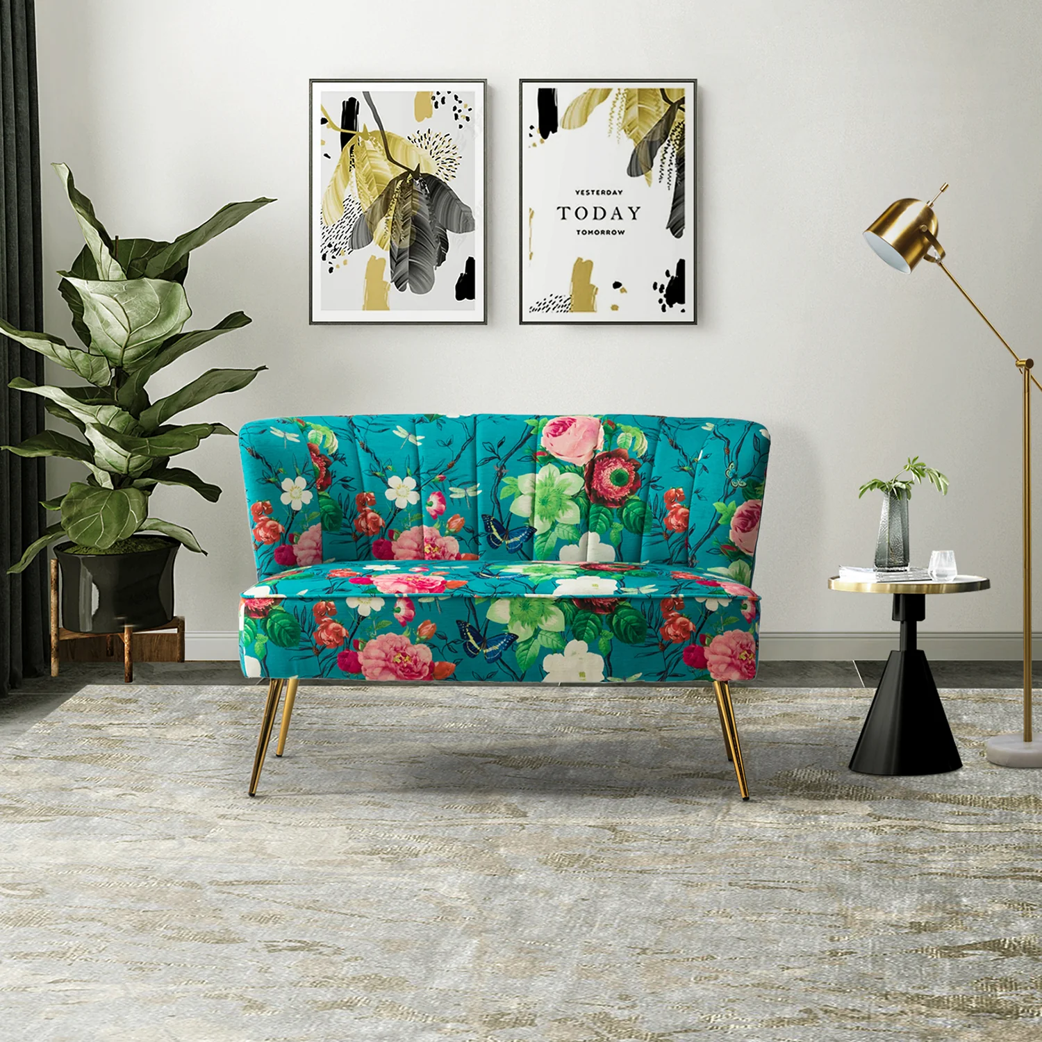 Cuneo Loveseat in Blue - Image 2