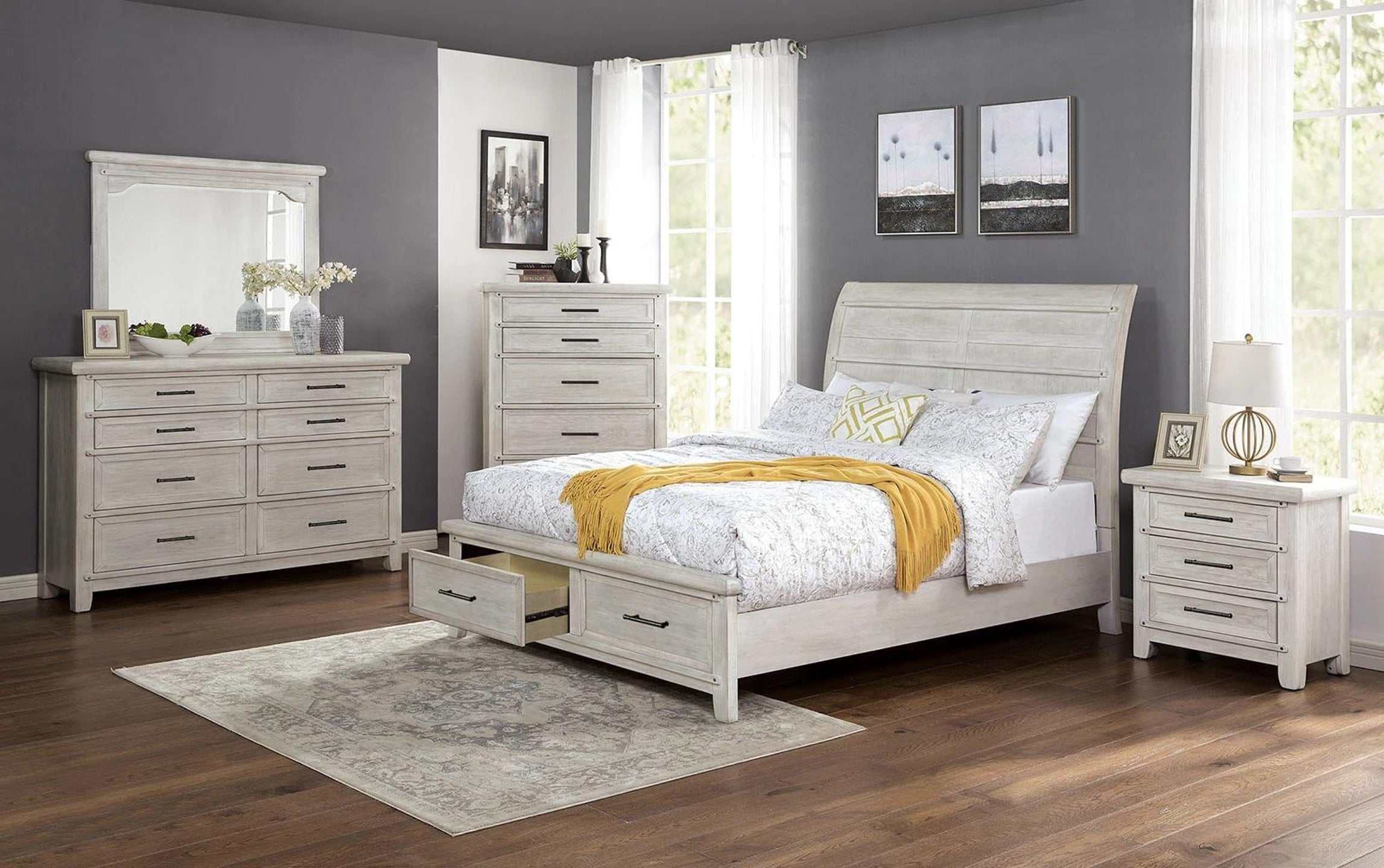 Shawnette Antique White Nightstand - Image 4
