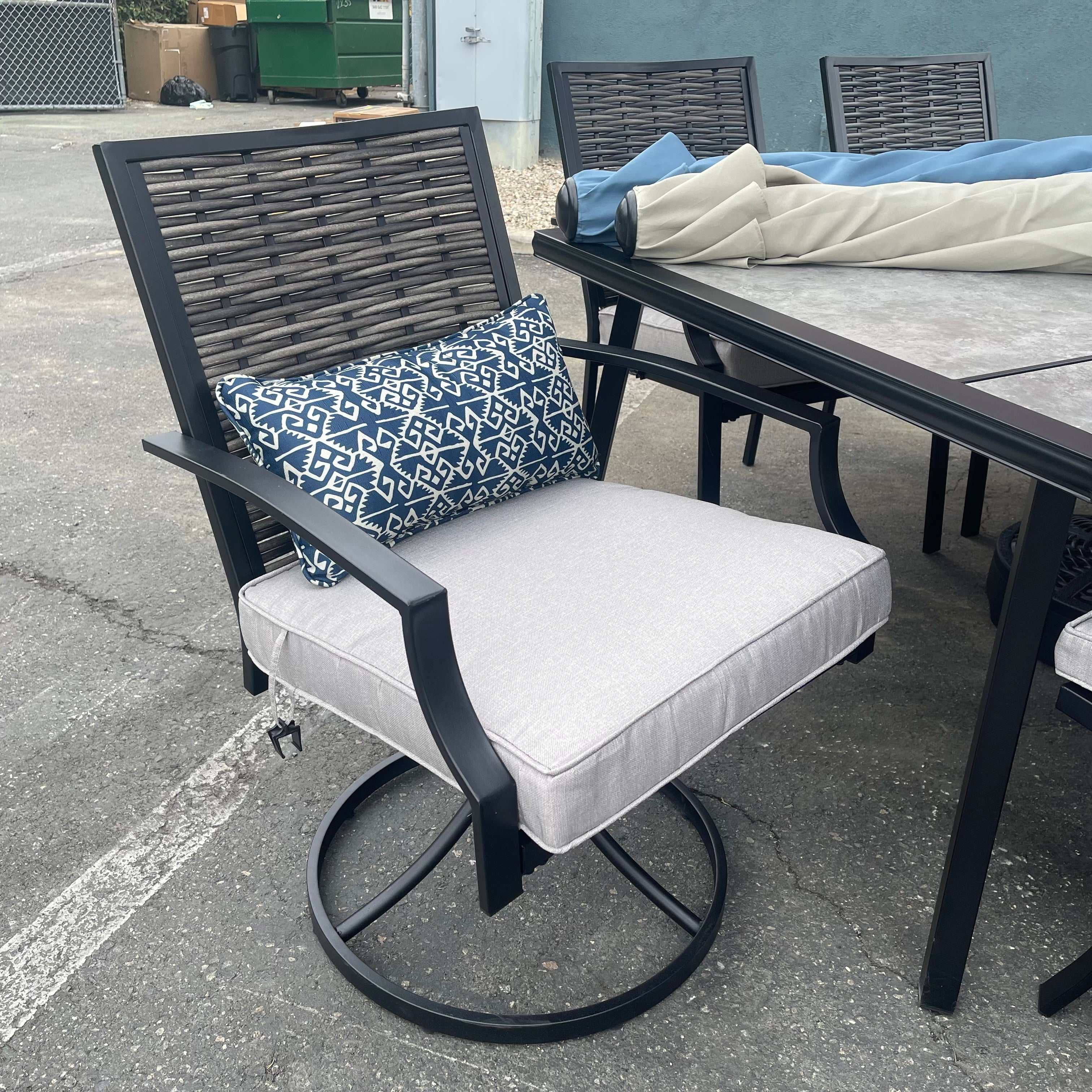 Sintra Black & Gray Outdoor Swivel Armchair (Set of 2) - Image 4