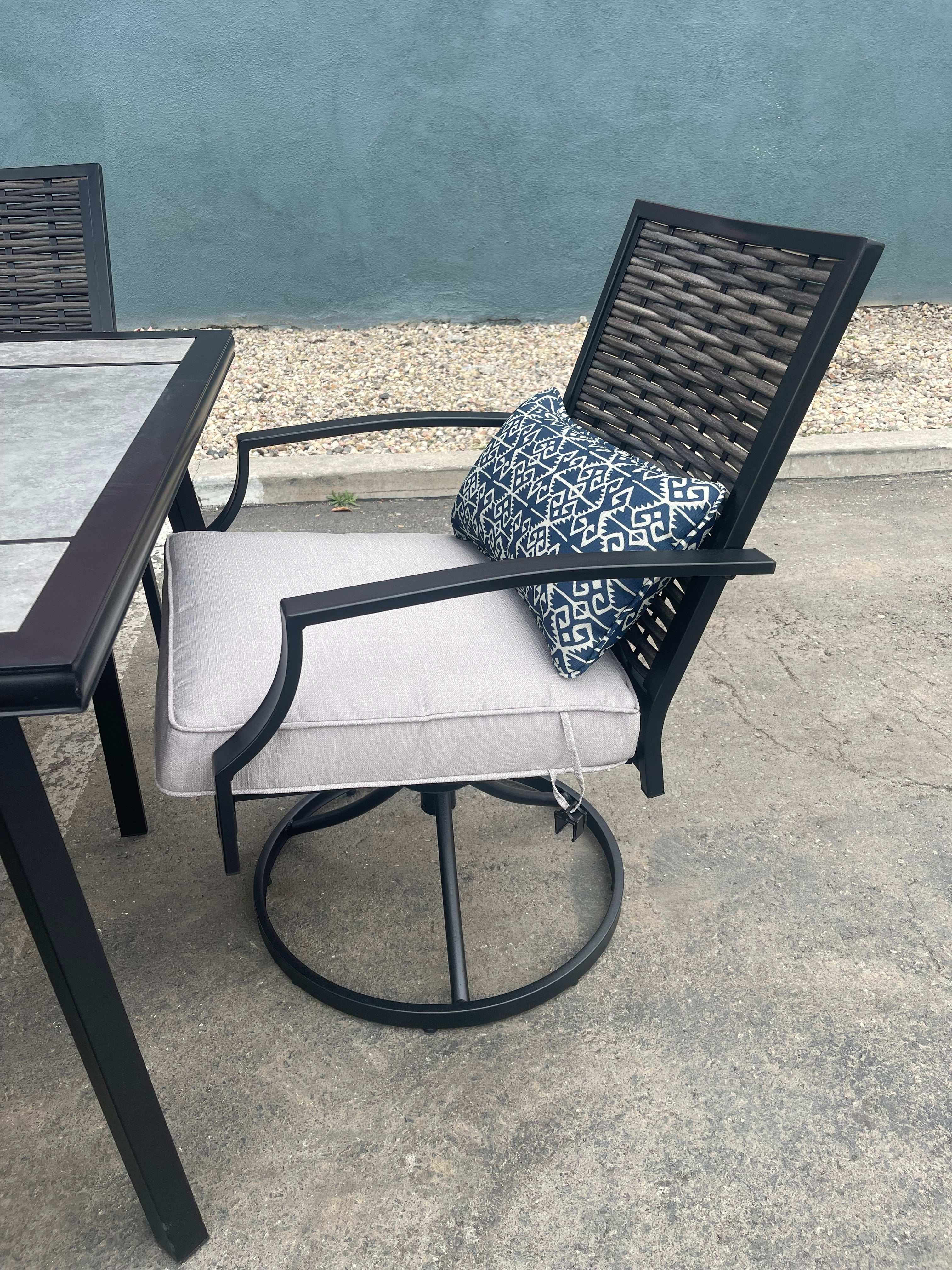 Sintra Black & Gray Outdoor Swivel Armchair (Set of 2) - Image 6
