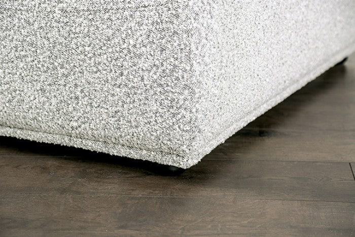 Stavanger Light Gray 2-Seater w/Square Ottoman - Image 3
