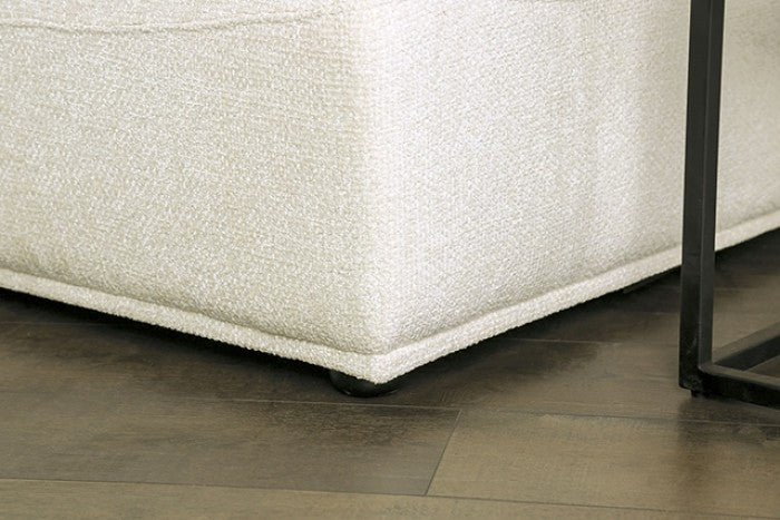 Stavanger White 2-Seater w/Square Ottoman - Image 3