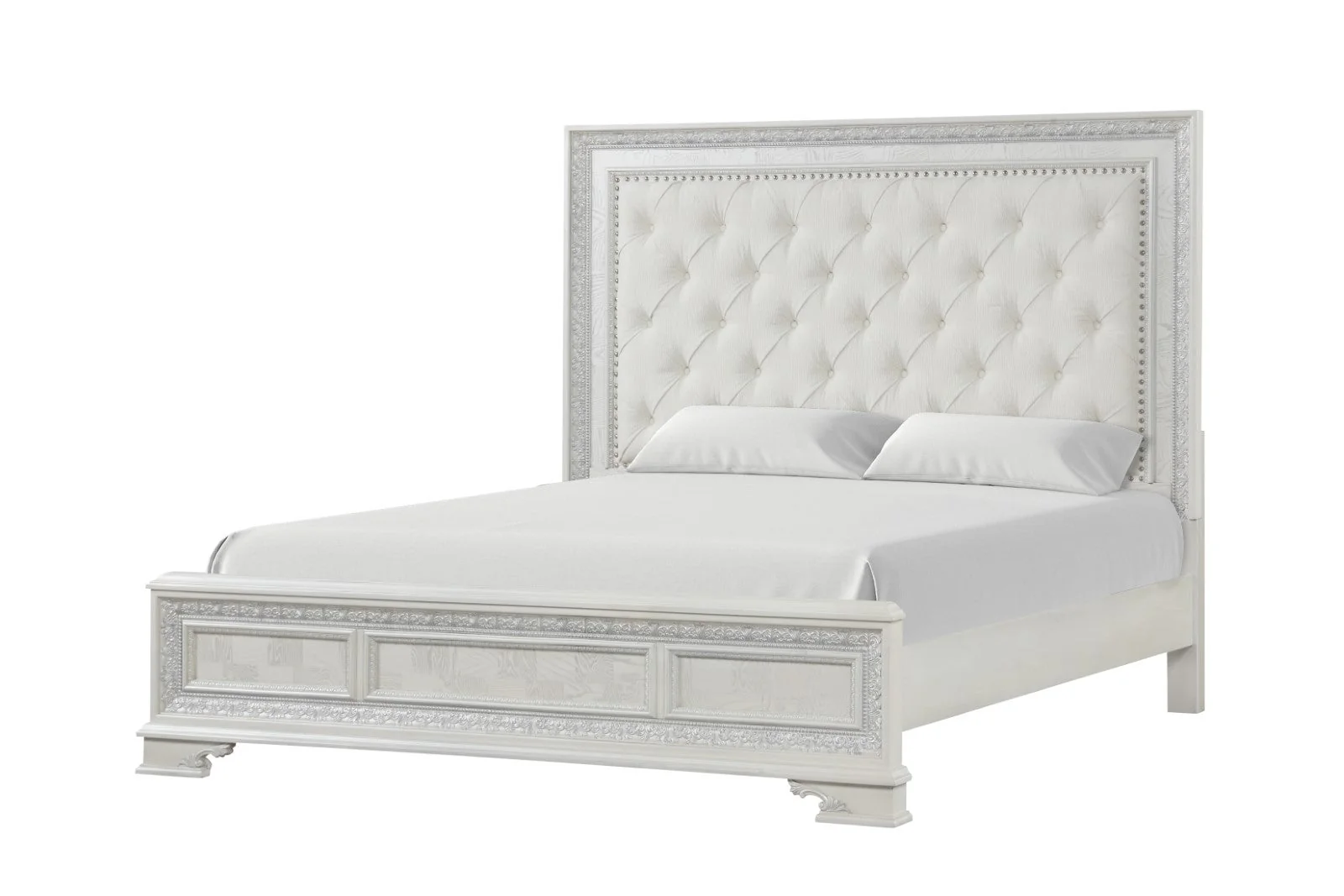 Stella Mia Creamy White Queen Full 5 Piece Bedroom Set w/2 Nightstands - Image 3