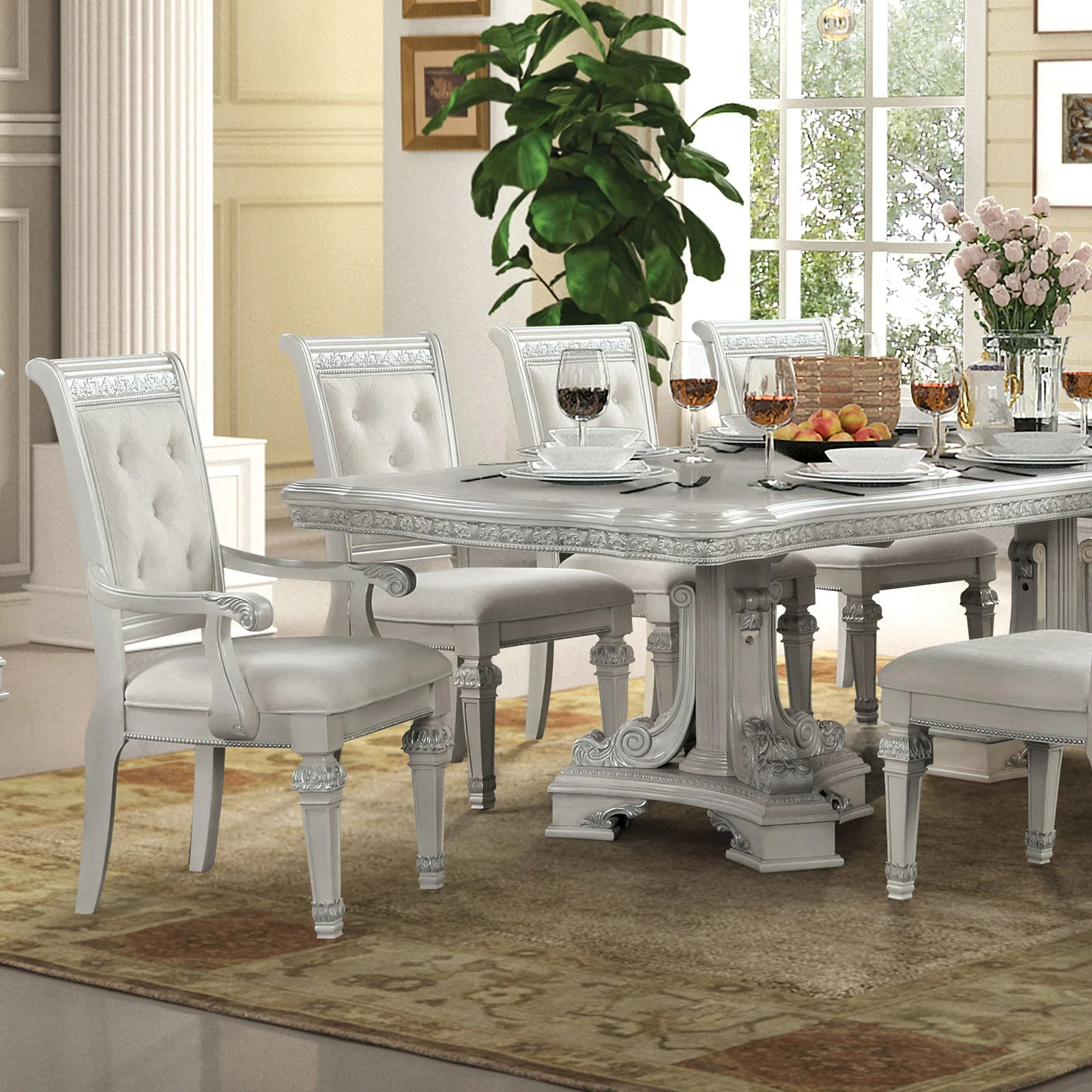 Stella Mia Ivory 9 Piece Dining Set - Image 2