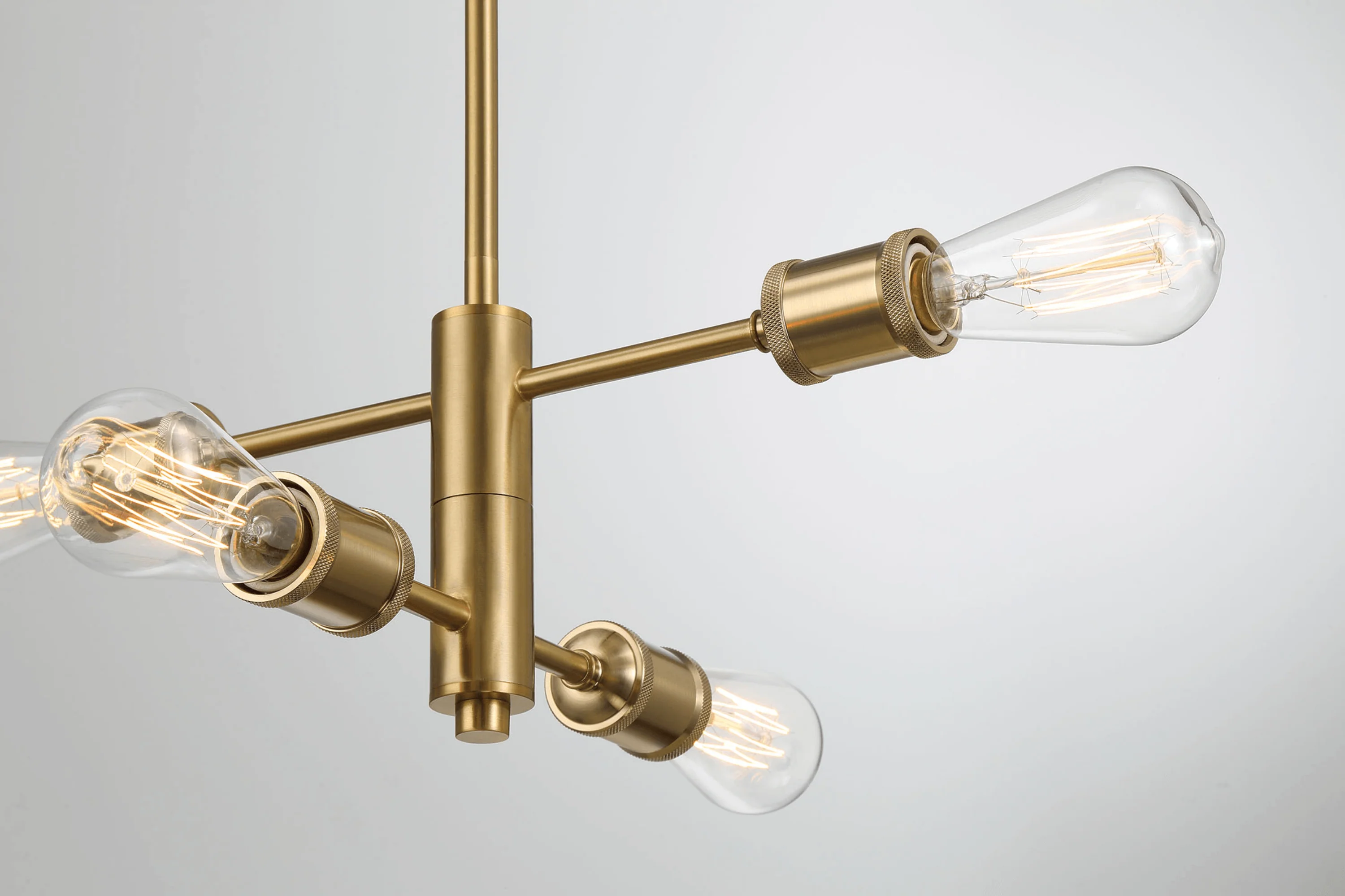 Trellis Four Lights Modern Gold Chandelier Vintage Pendant Fixture for Living Room Dining Kitchen 15"W × 6.75"H - Image 4