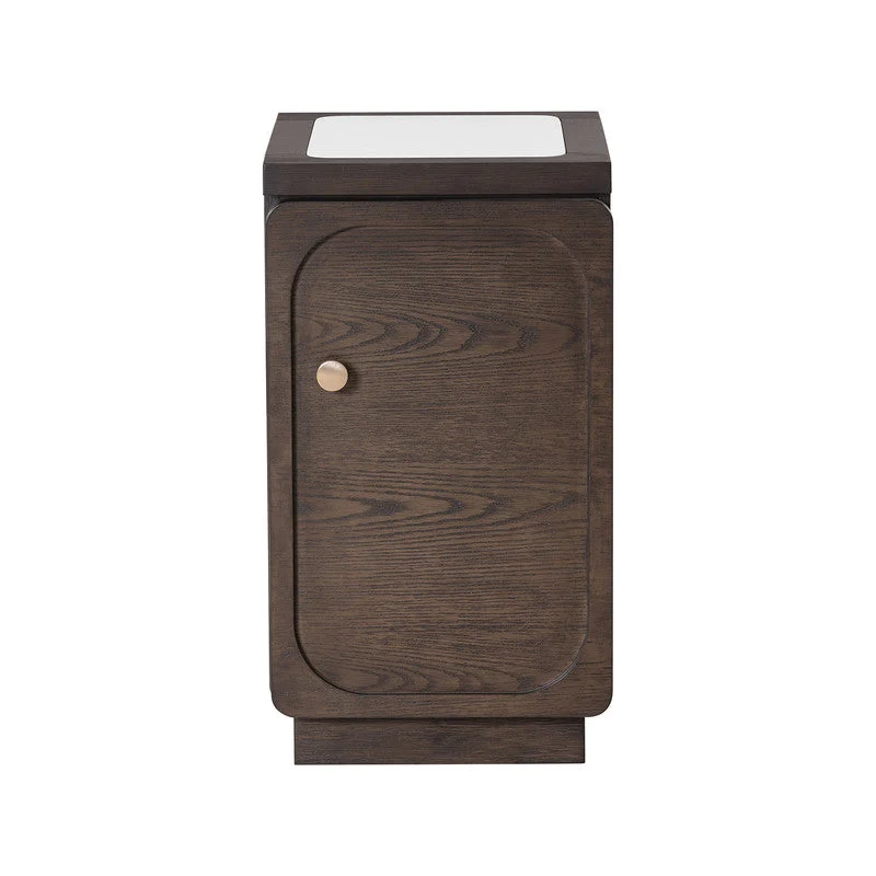 Vellara Dark Walnut Chairside Table w/ 1 Power Outlet - Image 3