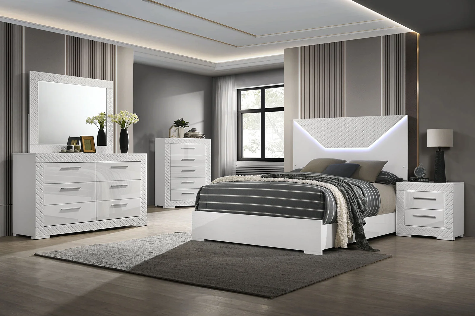 Whitby White Eastern King Bed - Image 4