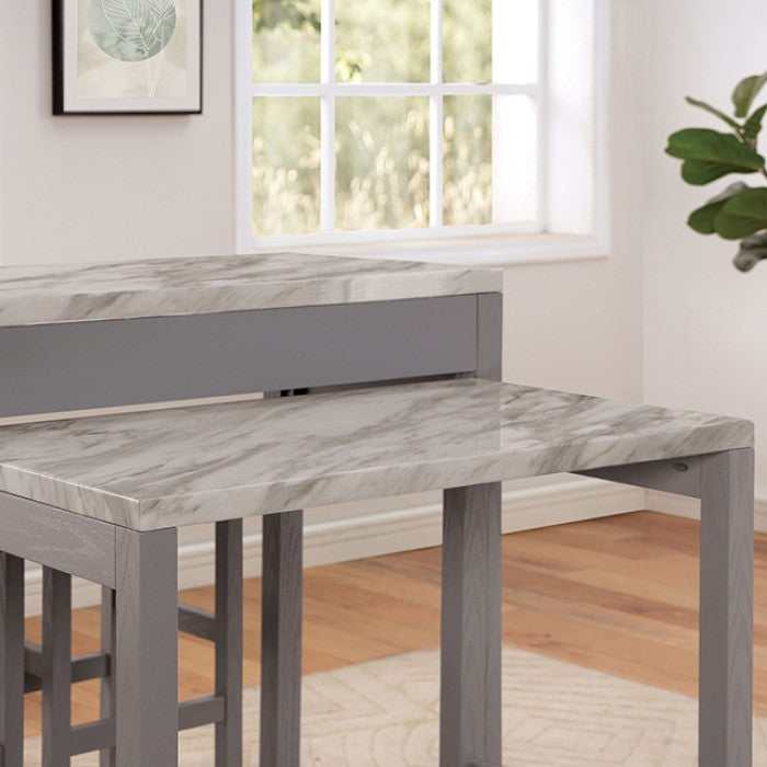 Whitehall White & Light Gray Counter Height Dining Room Set - Image 3