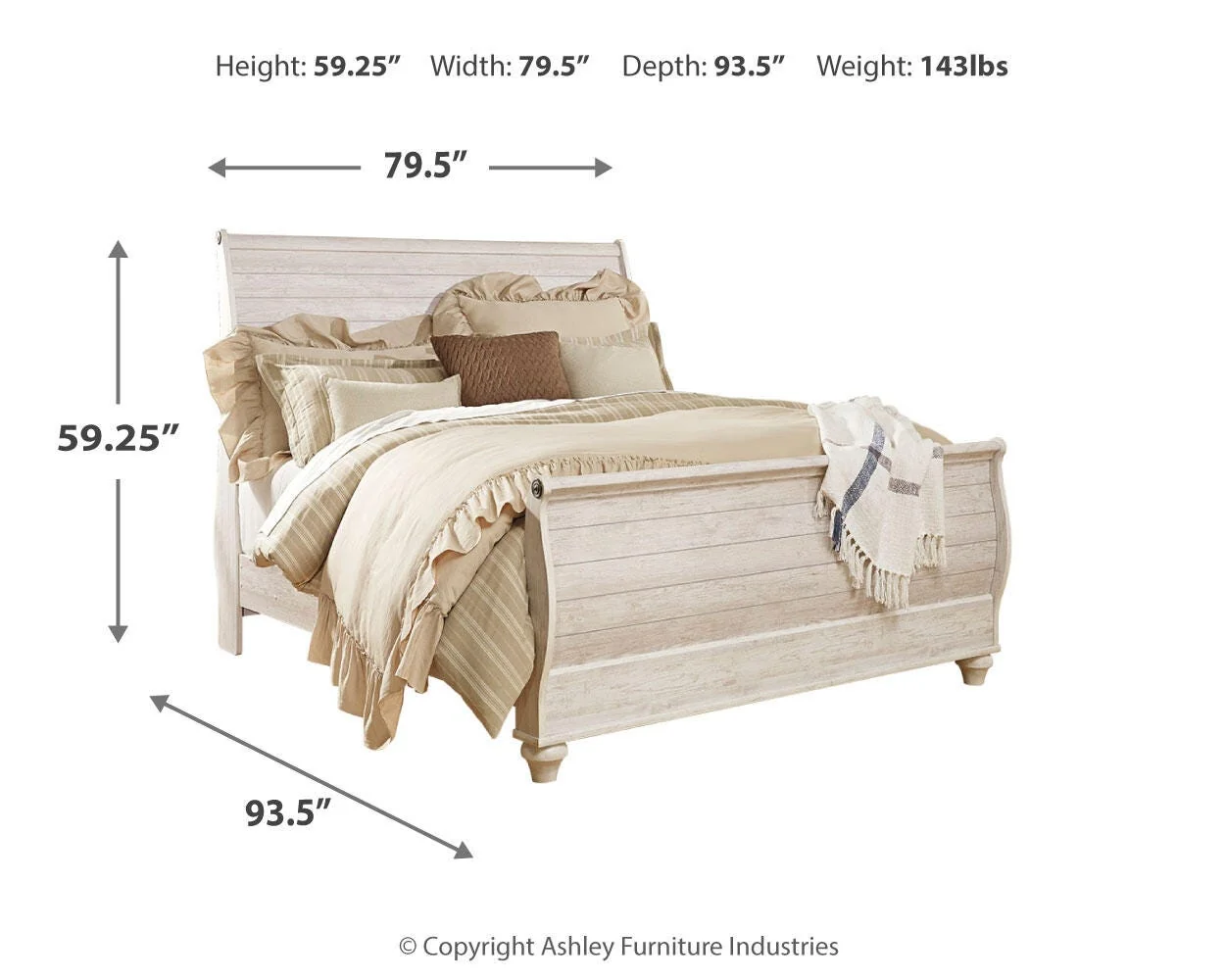 Willowton Sleigh Bed Bedroom Set - Image 29