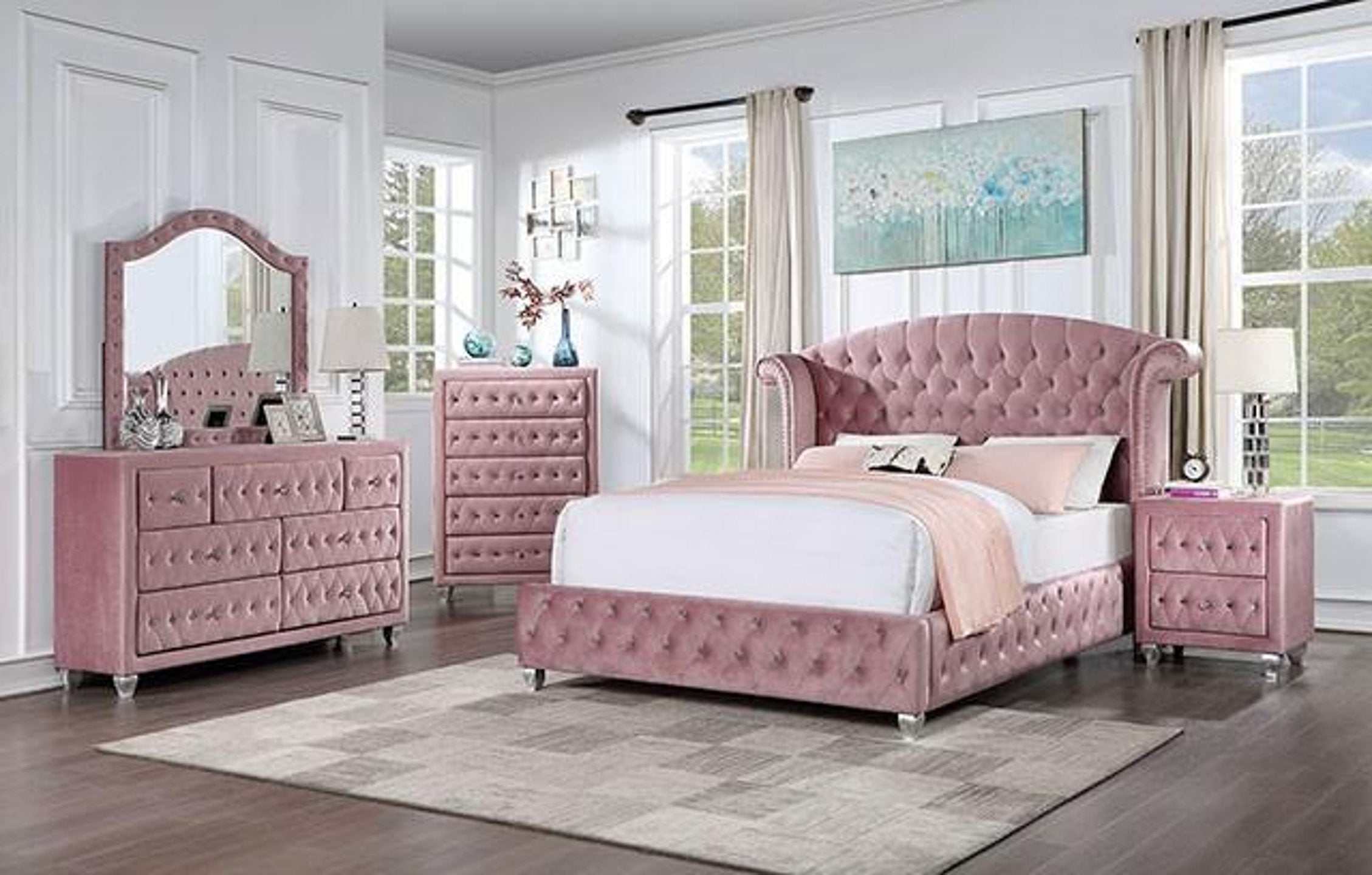Zohar Pink Queen Bed - Image 3